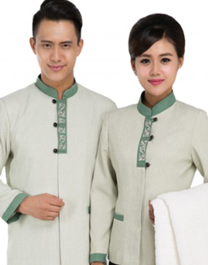 Housekeeping Uniform with mandarin collar and Chinese button – Aeempire
