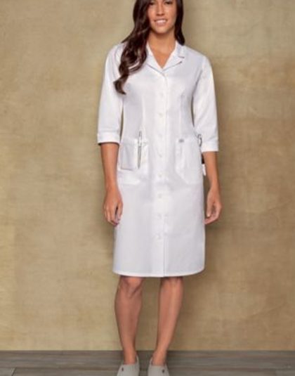 Button Front White Nurse’s Uniform Dress