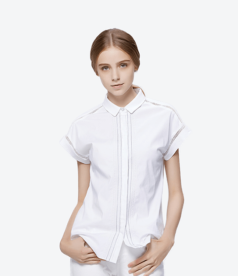 Style: Flare Short Sleeved Detailing Shirt