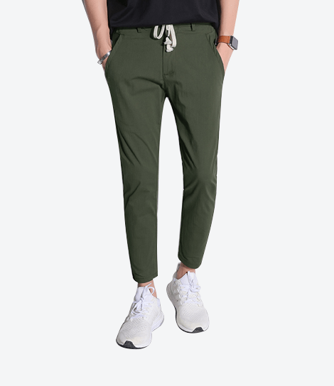 Style: Drawstring Tapered Pants (Olive)