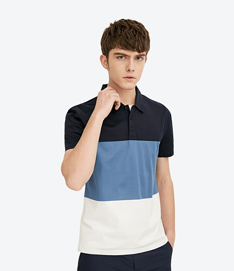 Style: Contrast Block Polo T-Shirt