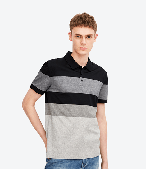 Style: Bold Stripes Contrast Polo T-Shirt