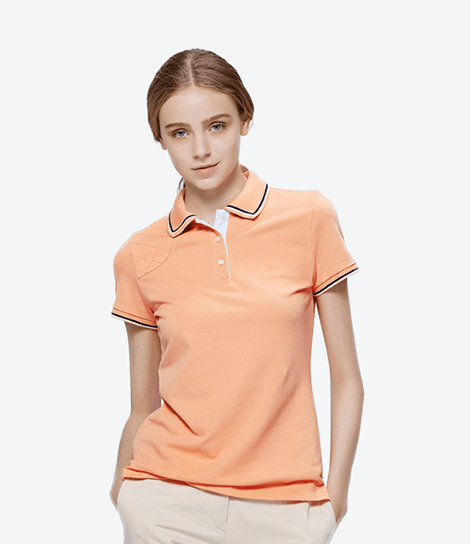 Style: Stripe Rib Polo T-Shirt (Orange)