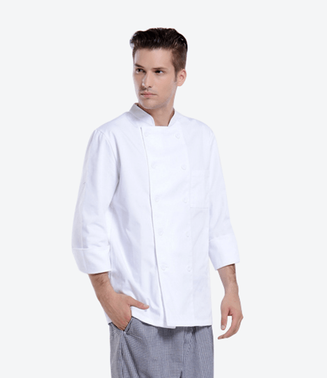 Style: Double Breasted All White Chef Top (Male)